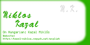 miklos kazal business card
