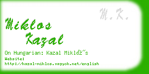 miklos kazal business card